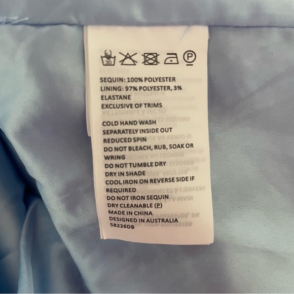 New! Bardot Blue Sequins One Shoulder Mini Dress NWT 37643 - Picture 7 of 8